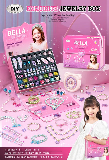 Girls' bracelets Beaded handmade DIY Jewelry Materials Toys Children's Indoor Interactive Puzzle Christmas Birthday Gifts