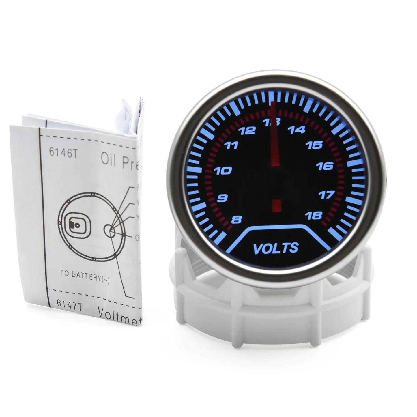 2" 52mm Universal 12V LED Smoke Len -1~0~2 BAR Turbo Boost Gauge Meter / Turbo Boost Meter with White LED Backlight For 12V Car