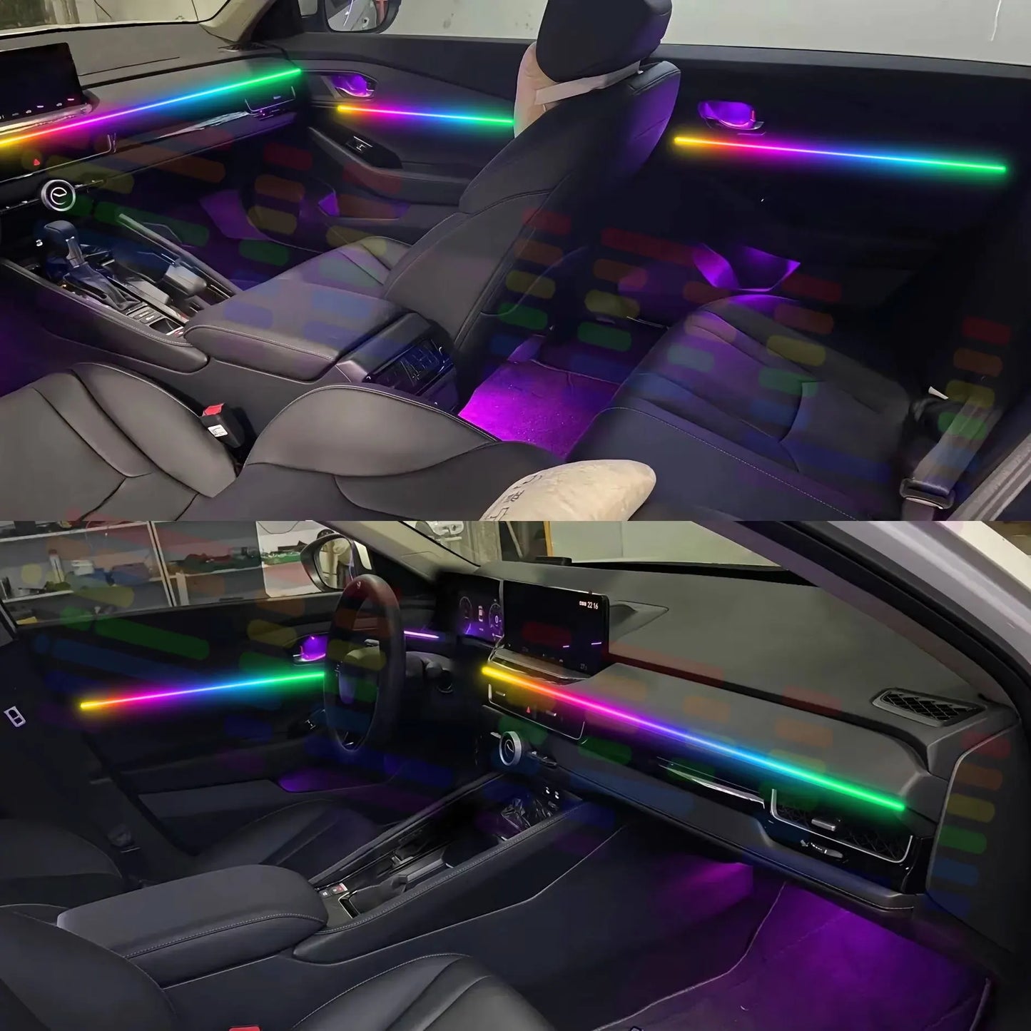 For BYD Shark 6 2025~2026 Car LED Ambient Lamps Colorful Atmosphere Lights AutoInterior Neon Strip 64 RGB Lighting