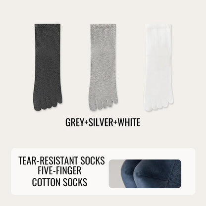 MiiOW Gel Cushion Sock Cracked Dry Skin Heel Protection Elderly Sock Anti Odor Five Finger Sock Women Pure Cotton Spilt Toe Sock