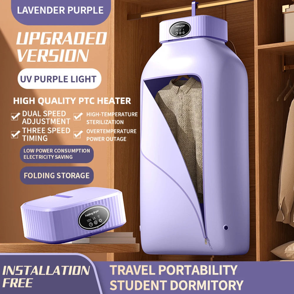 Folding Portable Clothes Dryer Mini Electric Laundry Dryer Hang Drying Rack Machine for Home Room Travel 110V 220V 전기의류건조 의류건조기