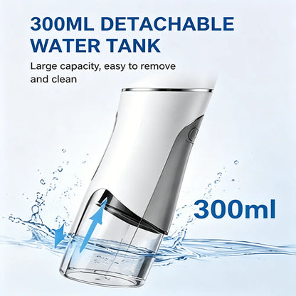 Portable Water Flosser Oral Irrigator 300ML 4 Modes IPX7 Waterproof Dental Cleaner 360° Nozzle for Travel Home Use