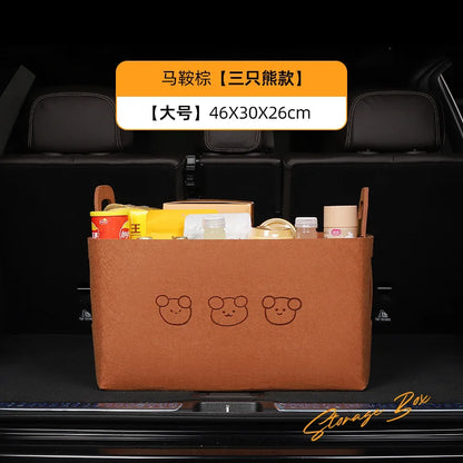 Car trunk storage box, car storage box, large capacity trunk organizer, foldable storage box for cars