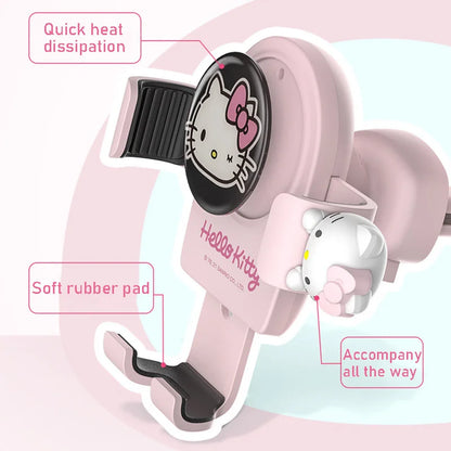 Hello Kitty mobile phone car mount  aromatherapy air vent clip car navigation rack suction cup  support car fixed Birthday gift