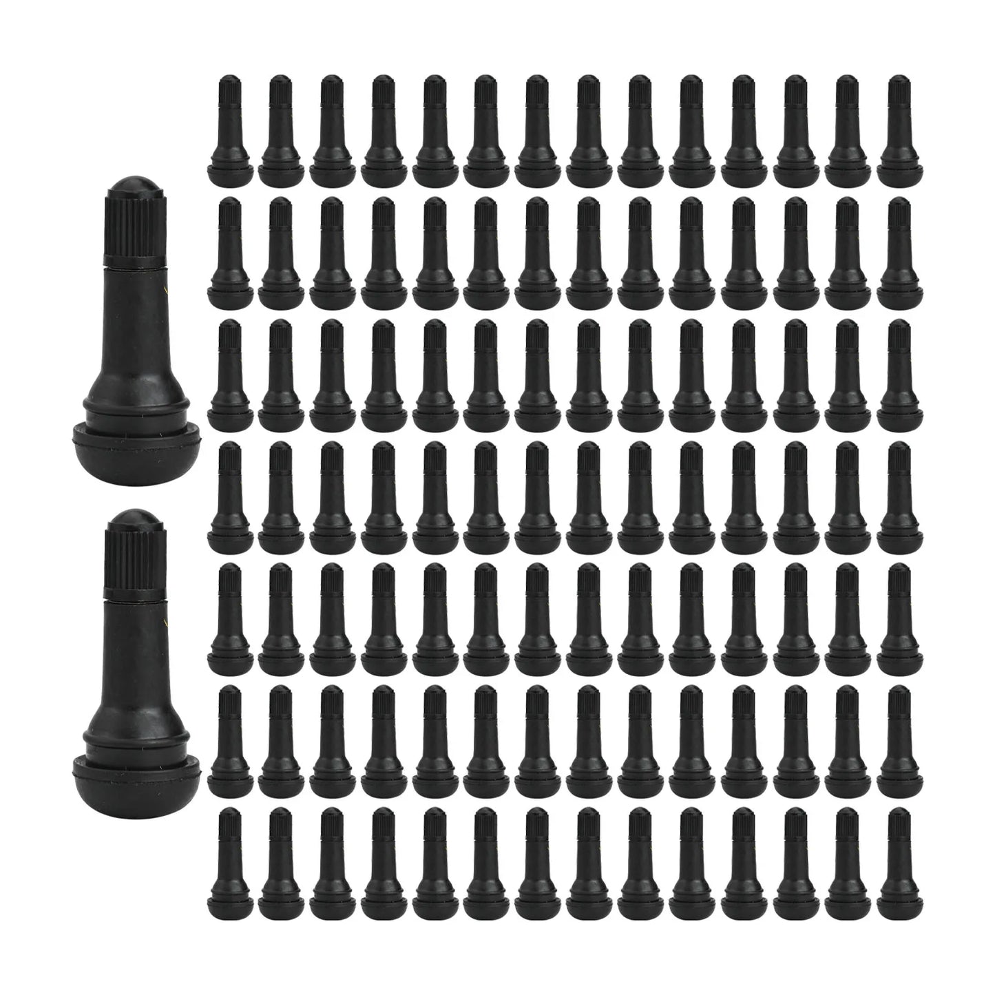 100 Pcs Rubber Valves Tyre Rubber Valve TR413 Tubeless Car Wheel Tire Valve Stems With Cap Dust Cap For Car Motorcycle ATV