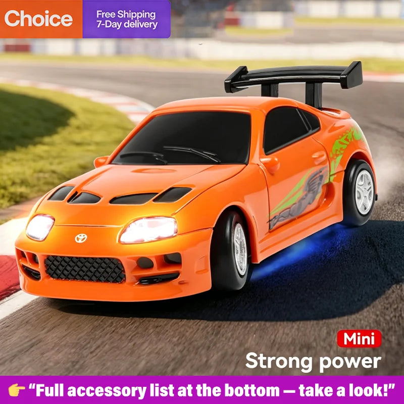 2026 RC Drift Car 1/64 Scale 360 Spin Remote Control Mini High Speed Professional Drift Vehicle Kids Boys Birthday Gift Toys Set