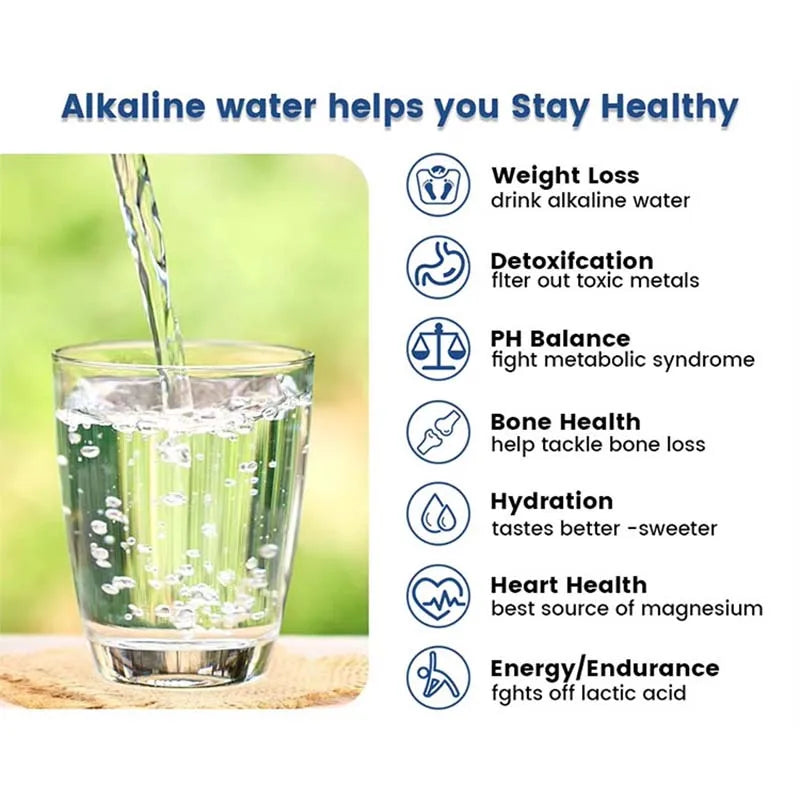 Alkaline Water Ionizer Generator Machine Produces pH 3.2-10.7 Alkaline Acid Water -650mV ORP Auto-Cleaning Filtration System