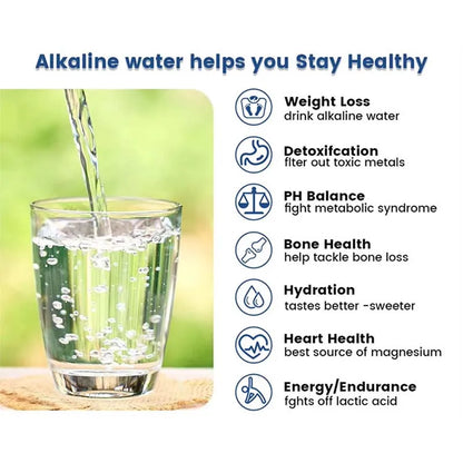 Alkaline Water Ionizer Generator Machine Produces pH 3.2-10.7 Alkaline Acid Water -650mV ORP Auto-Cleaning Filtration System
