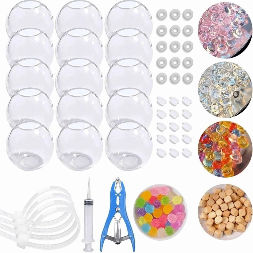 TPR DIY Ball Shell Kit Round Refillable DIY Stress Ball Making Kit Tear Resistant Stretchy Squishy Ball Making Kit Hands on Play