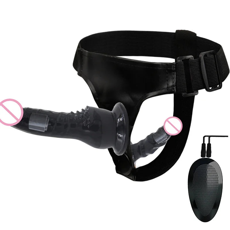 Strap On Big Dildo Vibrator Strapon Ultra Elastic Harness Belt  Adult Sex Toys For Woman Lesbian Double Penis Realistic Dildos
