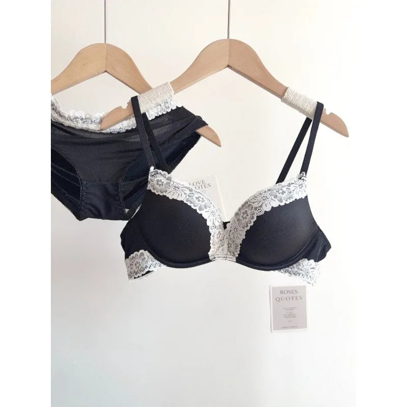 Sexy Leopard Print Lingerie Set Women Wireless Invisible Small Bust Lift, Adjustable A To C Cup, Sheer Lace Pure Style,soft S-XL