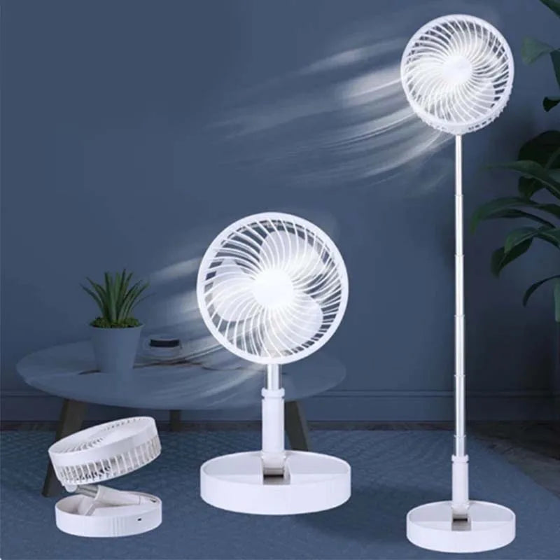 Foldable Portable Rechargeable Table Electric Fan Mini Usb Charging Office Home Telescopic Fan Low Noise Living Desk Fan