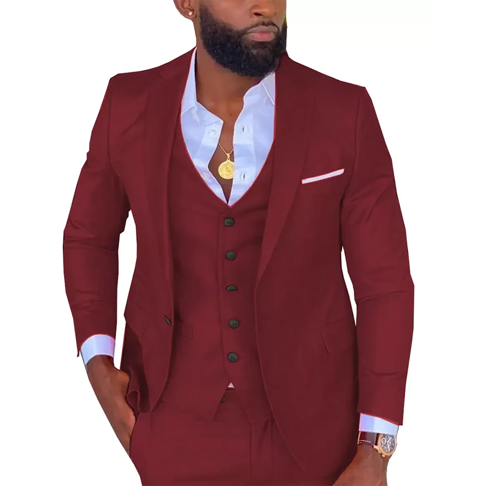 Bright Orange Costume Homme Wedding Dress Tuxedos Business Casual Suit For Men Notched Lapel 2 Piece（Blazer+ Pants）Men Suits