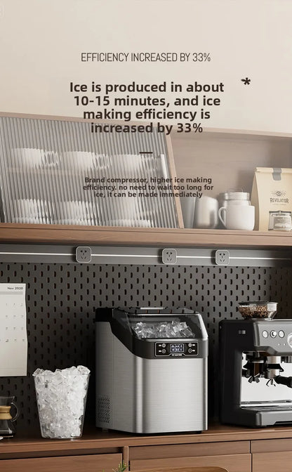 220V Newfly Portable Ice Maker Small Automatic Square Ice Cube Machine for Home Use