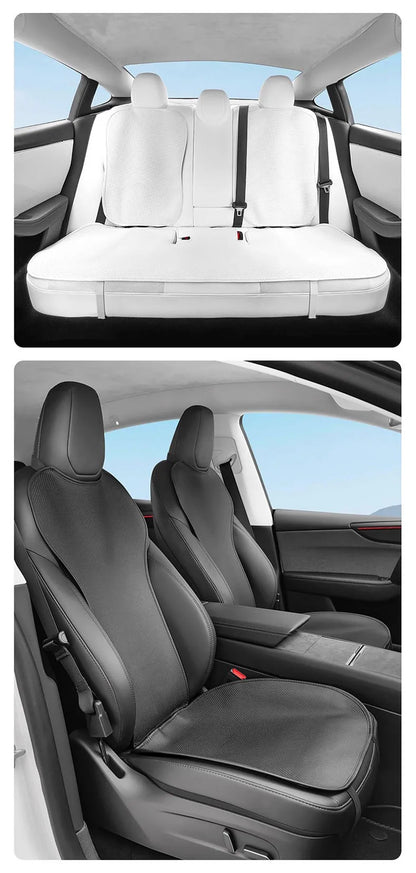 For Tesla Model Y Juniper 2025+ & 2026 Nappa Leather Seat Cushion Ventilation Comfortable Split Single Sitting Back row Set