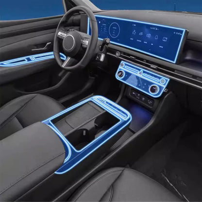 Car Interior Transparent TPU Film for Hyundai Tucson 2025 2026 Gear Panel GPS Navigation Center Console Pre-cut PPF Accessories