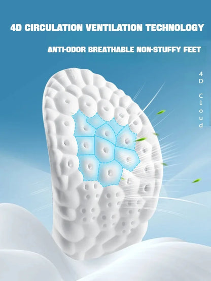 4D Cloud Cushion Insoles for Sneakers Arch Support Breathable Inserts Soft Comfort Pads for Plantar Fasciitis & All-Day Standing