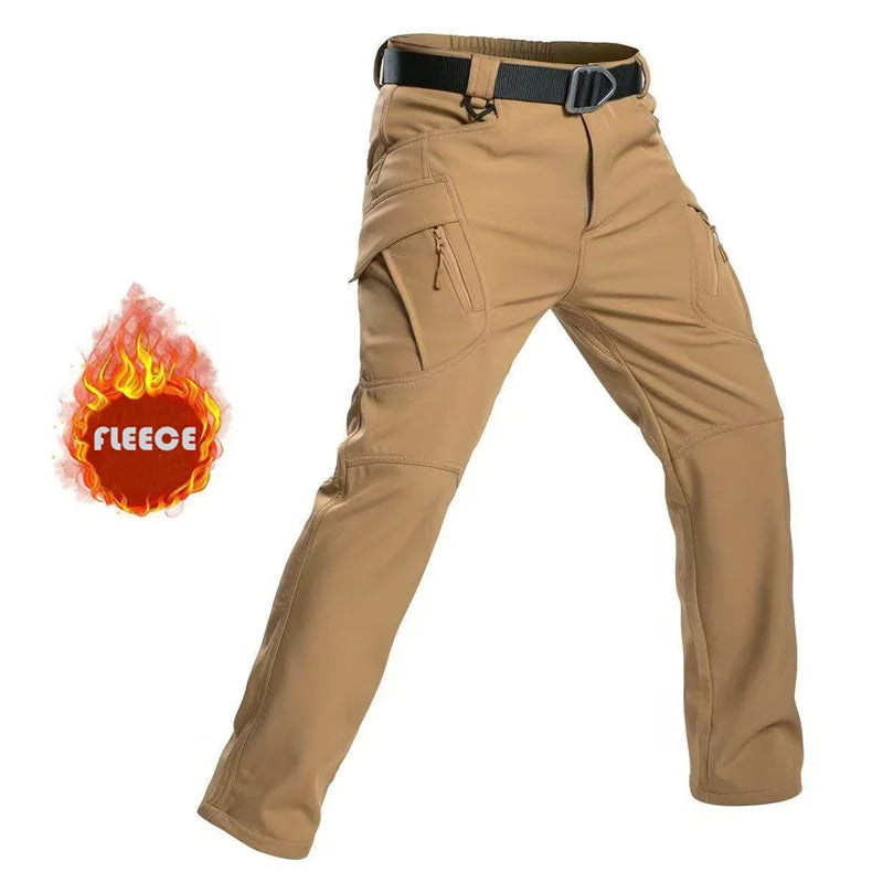 Tactical Military Men Winter Autumn Fleece Waterproof Cargo Pants Hiking Camping Softshell Climbing Casual Warm Combat Trousers