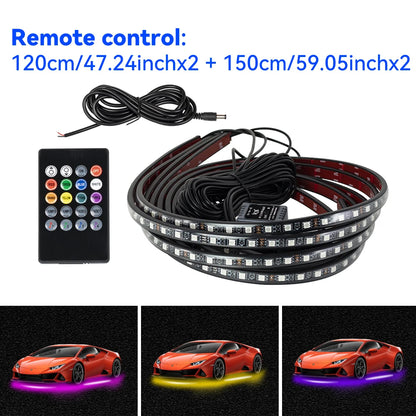 Waterproof Flexible LED Strip Light RGB Underbody Neon Light Auto Decorative Atmosphere Lamp