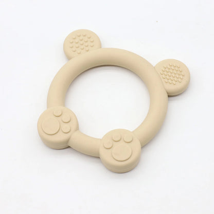 Silicone Bear Teething Ring Is Easy to Grip and Can Help Soothe Teething Teeth