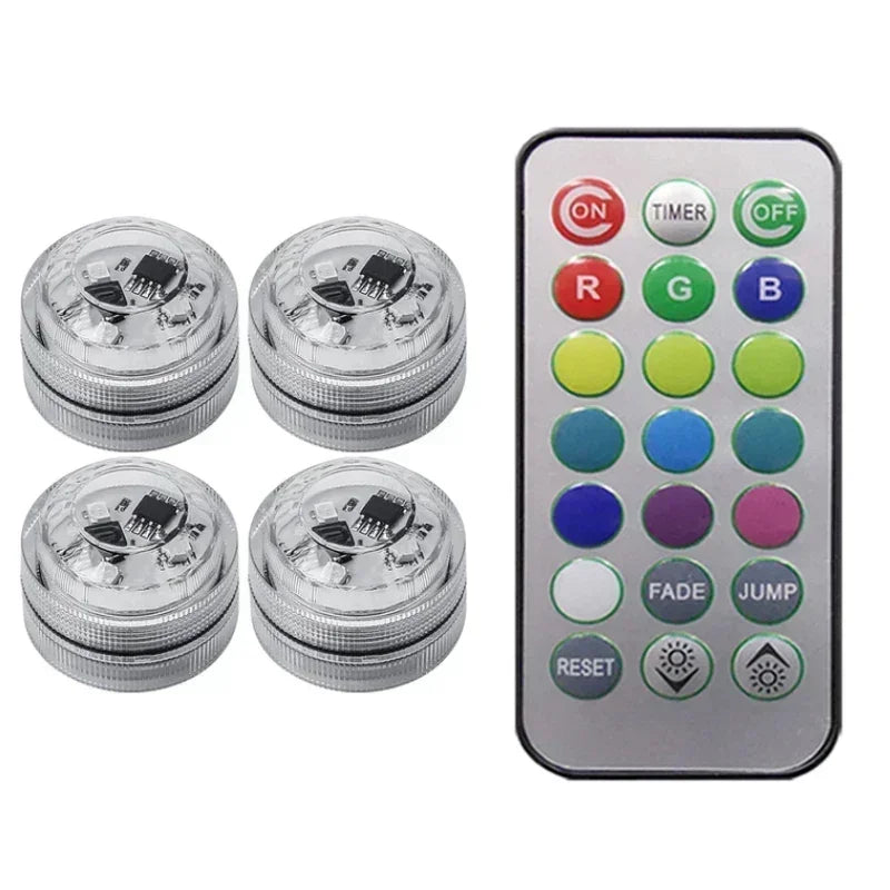 1-10pcs LED Car Interior Environmental Light Remote Control Decoration Car Roof Foot Atmosphere Light Rolor Batter