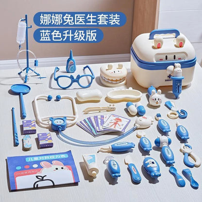 Kids Doctor Play Set Medical Kit Toys Educational Role Play Gift with Stethoscope Syringe Dentist Tools for Boys & Girls