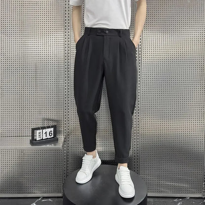 Baggy Trousers for Men Elastic Khaki Man Suits Pants Stretch Spring Clothes Slacks High Quality Fashion Tailoring Summer 2025 Up
