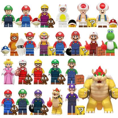 In-Stock Cute Cartoon  Luigi Building Block Figures Desktop Ornaments  Ideal For Anime Fans Collection