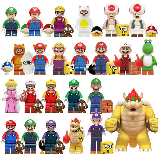 In-Stock Cute Cartoon  Luigi Building Block Figures Desktop Ornaments  Ideal For Anime Fans Collection