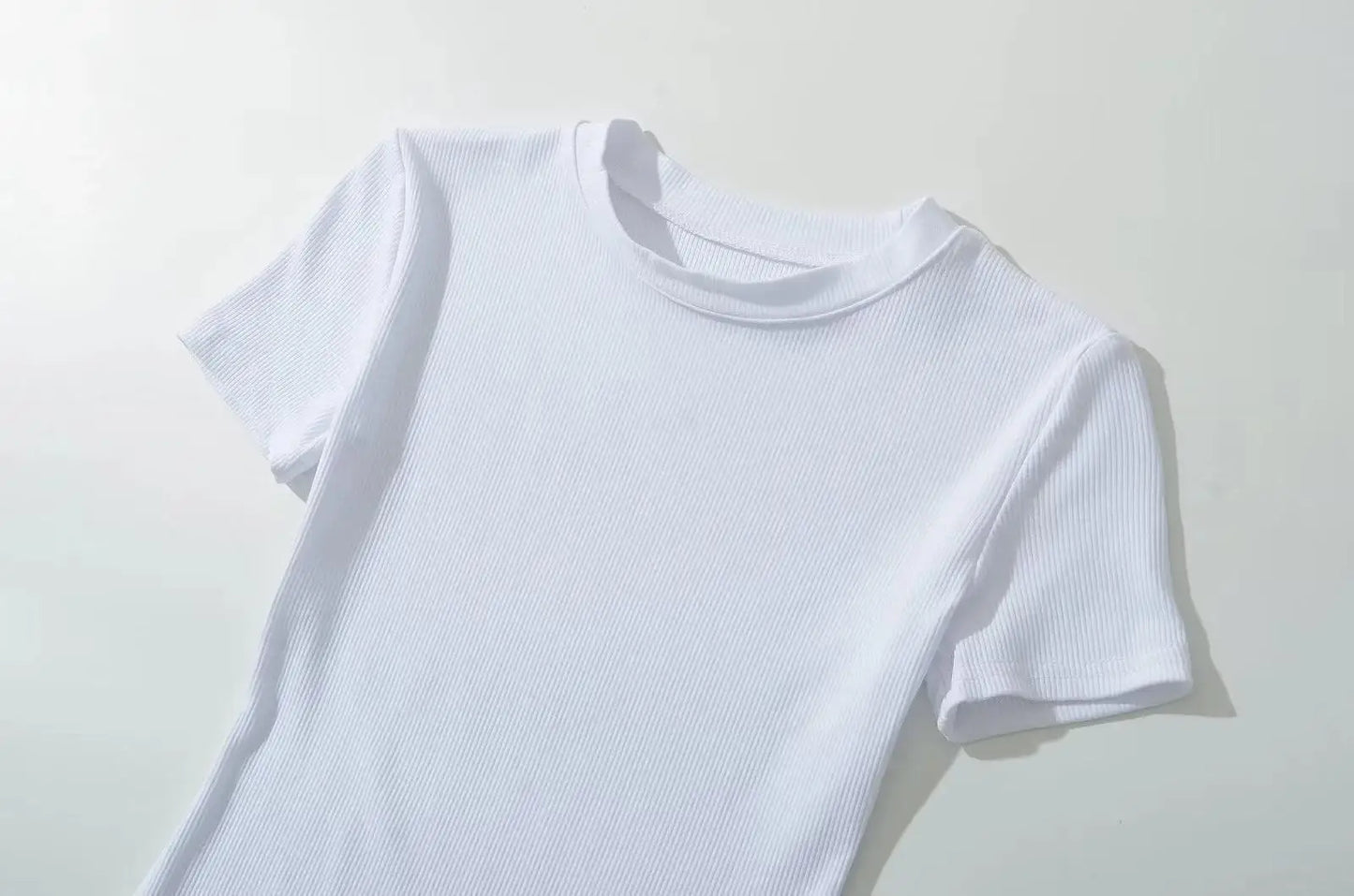 Summer Short Sleeve O-neck Knitted Bodysuits Women Stretchable Slim Basic Solid Color Tops