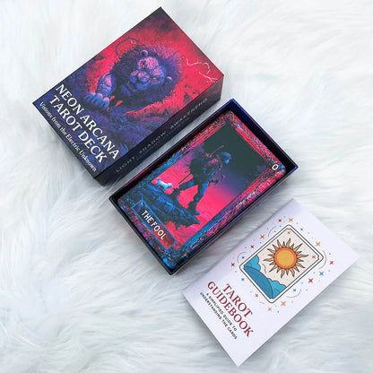 13x8cm  78 Pcs Neon Arcana Tarot Deck Visions from the Electric Unknown Paper Manual Card Games