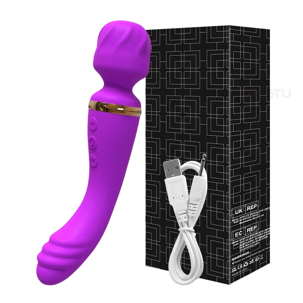 Heating AV Wand Vagina Vibrator for Women G-Spot Clit Stimulator Nipples Breast Massager Female Masturbator Sex Toy for Women