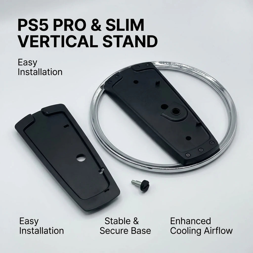 Metal Vertical Stand for PS5 Slim Console Base Stand Replacement with Screw for Playstation 5 Digital And Disc Version