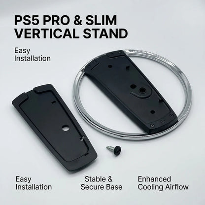 Metal Vertical Stand for PS5 Slim Console Base Stand Replacement with Screw for Playstation 5 Digital And Disc Version