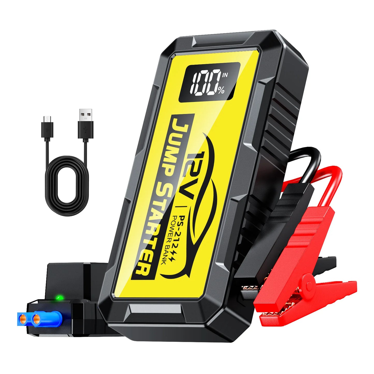 PSOOO 12V 8000A 27000mAh High-capacity portable Car Jump Starter,Multifunctional car booster with lighting charging capabilities