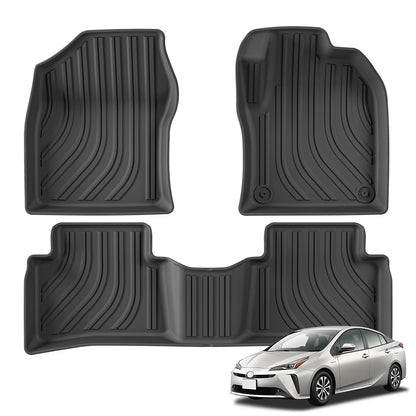 Right Drive for Toyota Prius 50Series (Hybrid Version) 2017-2021 Car Floor Mats Cargo Liner Trunk Pad TPE 3D Accessories BLACK