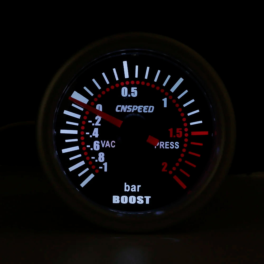 CNSPEED 2 "52mm Turbo Boost Gauge -1-2 Bar Car Smoke Len With Adjustable Auto Turbo Boost Controller Kit 1-30 PSI
