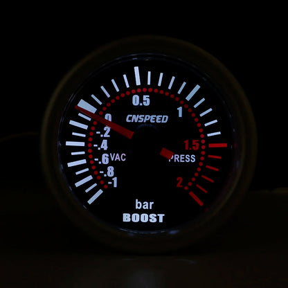 CNSPEED 2 "52mm Turbo Boost Gauge -1-2 Bar Car Smoke Len With Adjustable Auto Turbo Boost Controller Kit 1-30 PSI