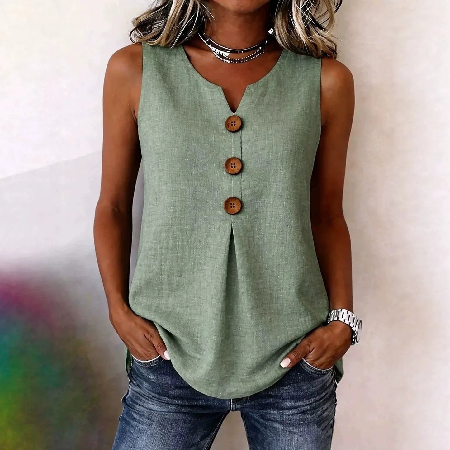 Solid Casual Loose Sleeveless Blouses For Women Fashion Summer Women's Oversized Shirts And Blouses Elegant Youth Female Tops