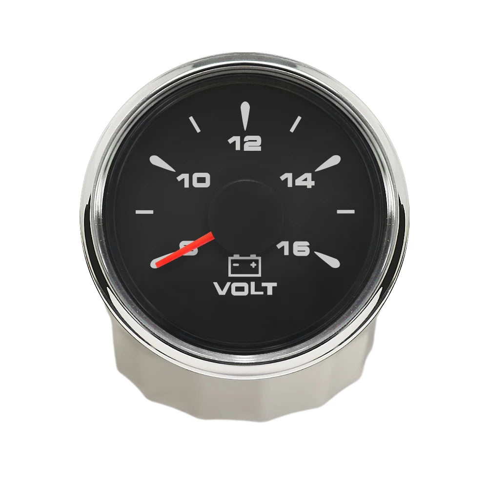 Rhaxel 52mm Voltmeter 8-16V 18-32V Gauge for Car Truck Yachts with 8 Color Backlight for Car Truck Tractors Vessels