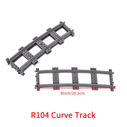 MOC City Bricks Train Flexible Construction Parts Railway Curve Track R104 Building Blocks Model Accessories Compatible 53401