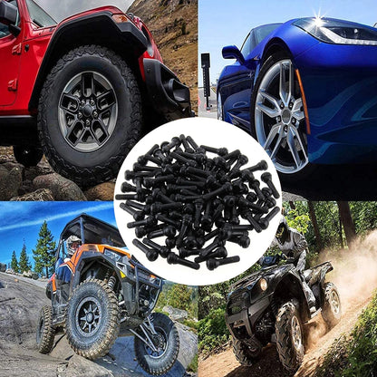 100Pcs TR414 Tubeless Rubber Car Wheel Tire Valve Car Motorcycle SUV Valve Core Stem Rubber Snap-in Bicycle Auto Accessories