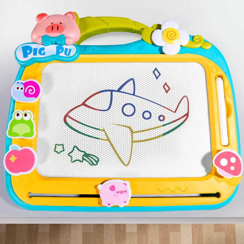 Children Magnetic Drawing Board Kid 4 Color Drawing Pen Seal Painting Tablet Early Education Development Toy For 3 Girl Years