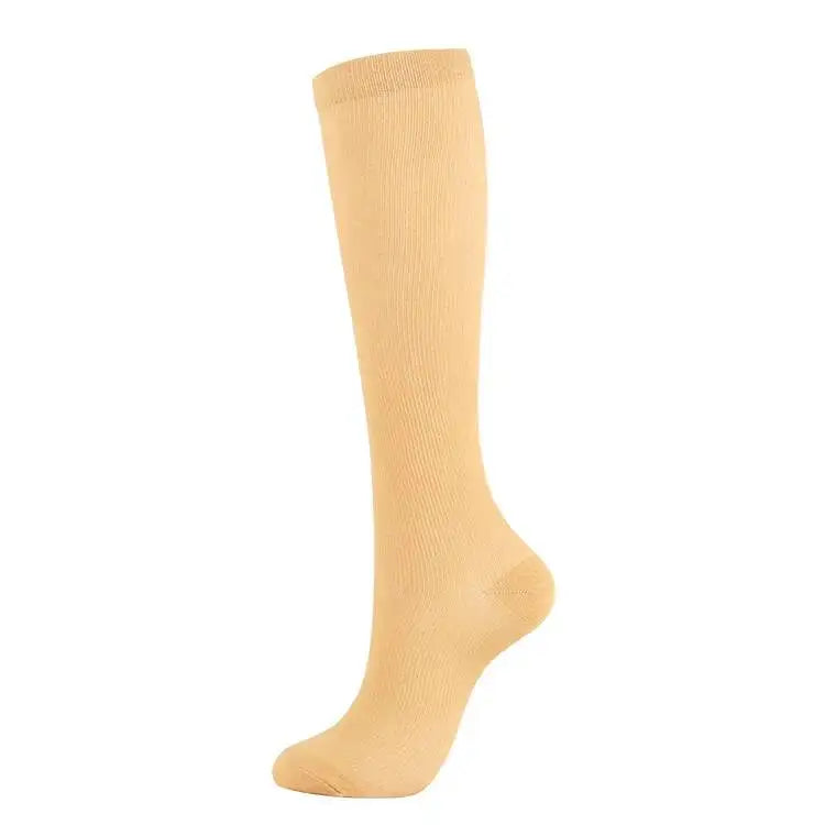 HYSAIXIA brand Solid Color Unisex Compression Cocks Men Women Gray Black Blue Brown Bhite Apricot 15-20mmhg
