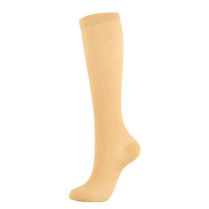 HYSAIXIA brand Solid Color Unisex Compression Cocks Men Women Gray Black Blue Brown Bhite Apricot 15-20mmhg