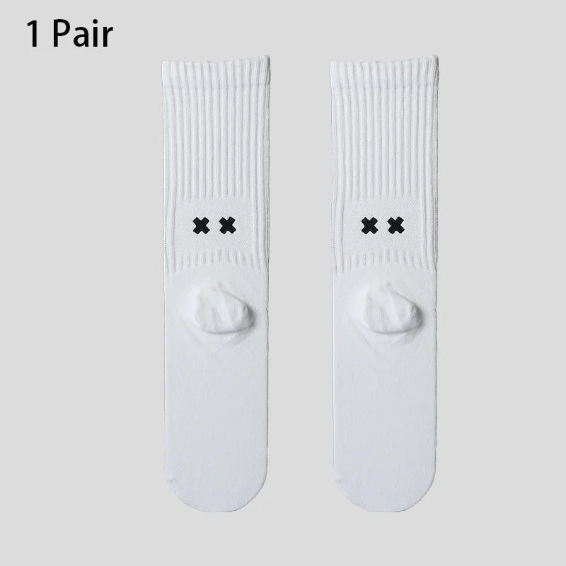 Men's Cotton Work Socks Cushioned Long Running Breathable Ankle Crew Socks Casual Socks for Men Cycling Socks
