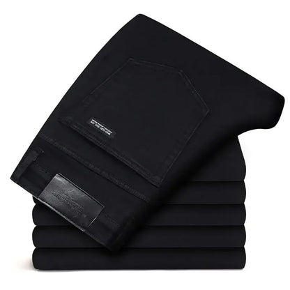 Spring Autumn New Stylish Men's Classic Black Jeans Stretch Slim Comfortable Fashion Business Casual Denim Pants Male Trousers