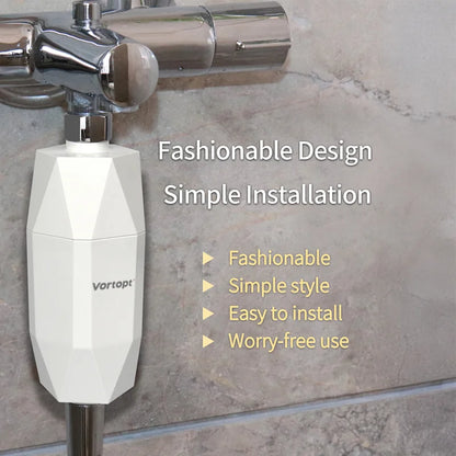 HOMEFISH Revitalizing Shower Water Filter - Reduces Chlorine Heavy Metal - Improves Dry Itchy Skin, Hair Dandruff, Eczema