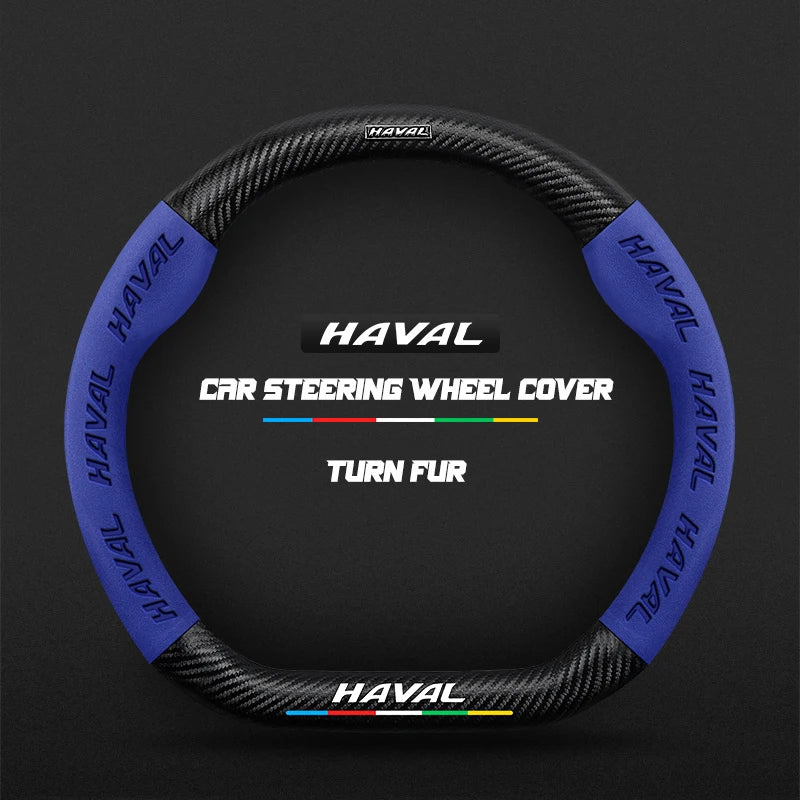 38cm Suede Leather Car Steering Wheel Cover for Haval H1 H2 H3 H4 H5 F7X H6 H7 H9 GMW M4 M6 F7 F50 C50 2011-2023 Jolion