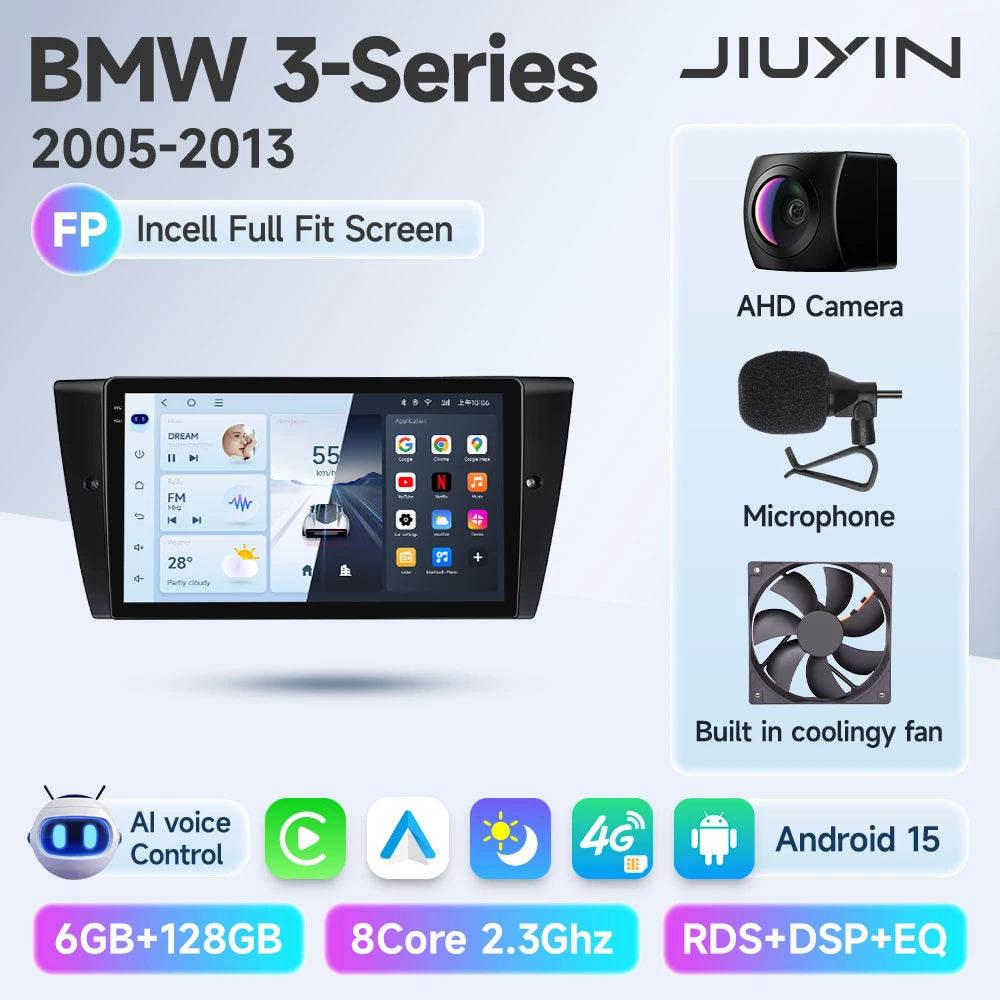 JIUYIN Car Radio For BMW 3-Series E90 E91 E92 E93 wireless CarPlay Android Auto car intelligent systems No 2 din 2din DVD
